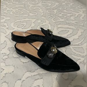 Coach velvet mules